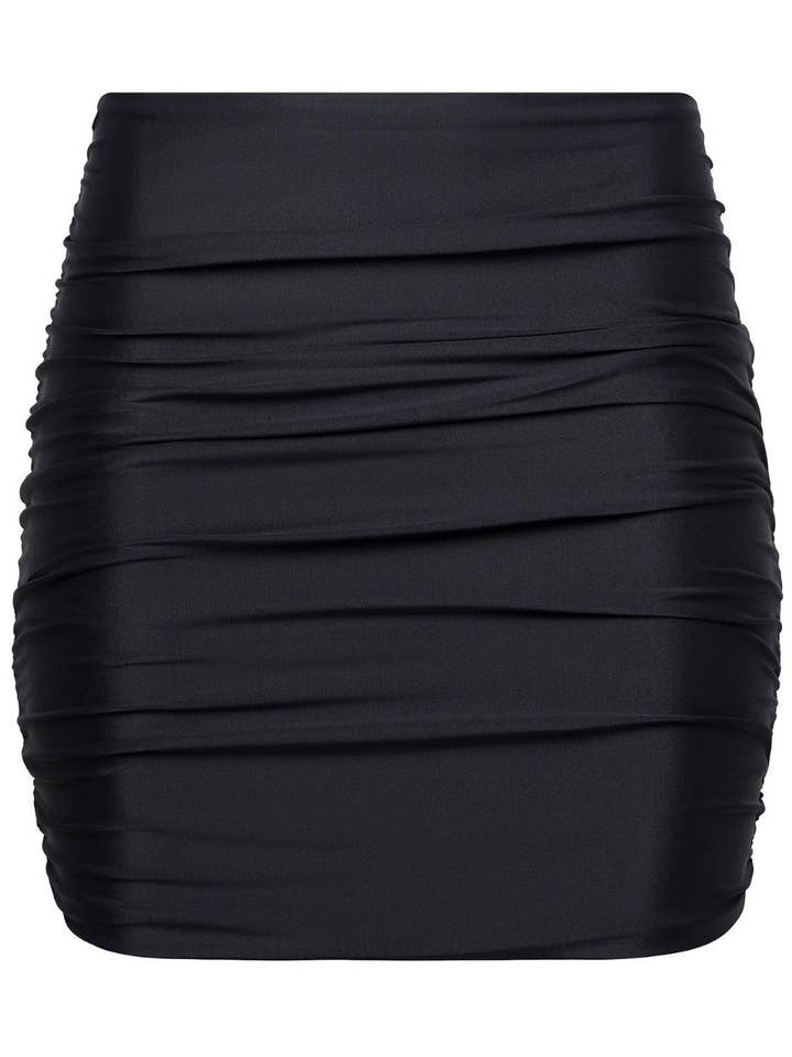 Jupe Mini Froncée Rio Noire pour la vente par PLAYALUXE