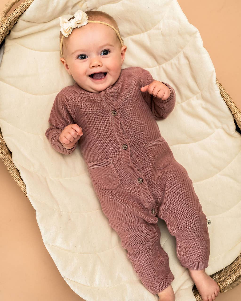 Viverano Organics - Wholesale Jumpsuit - Baby - Classic Pocket & Button Chunky Knit Baby Jumpsuit Organic15