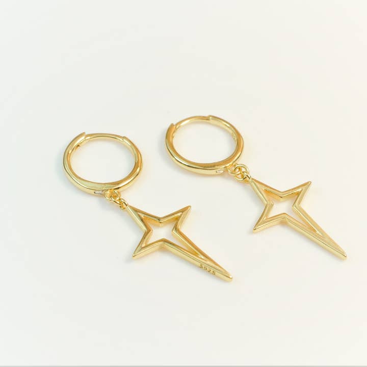 star earrings - gold earrings - gift for her for wholesale by Diat
