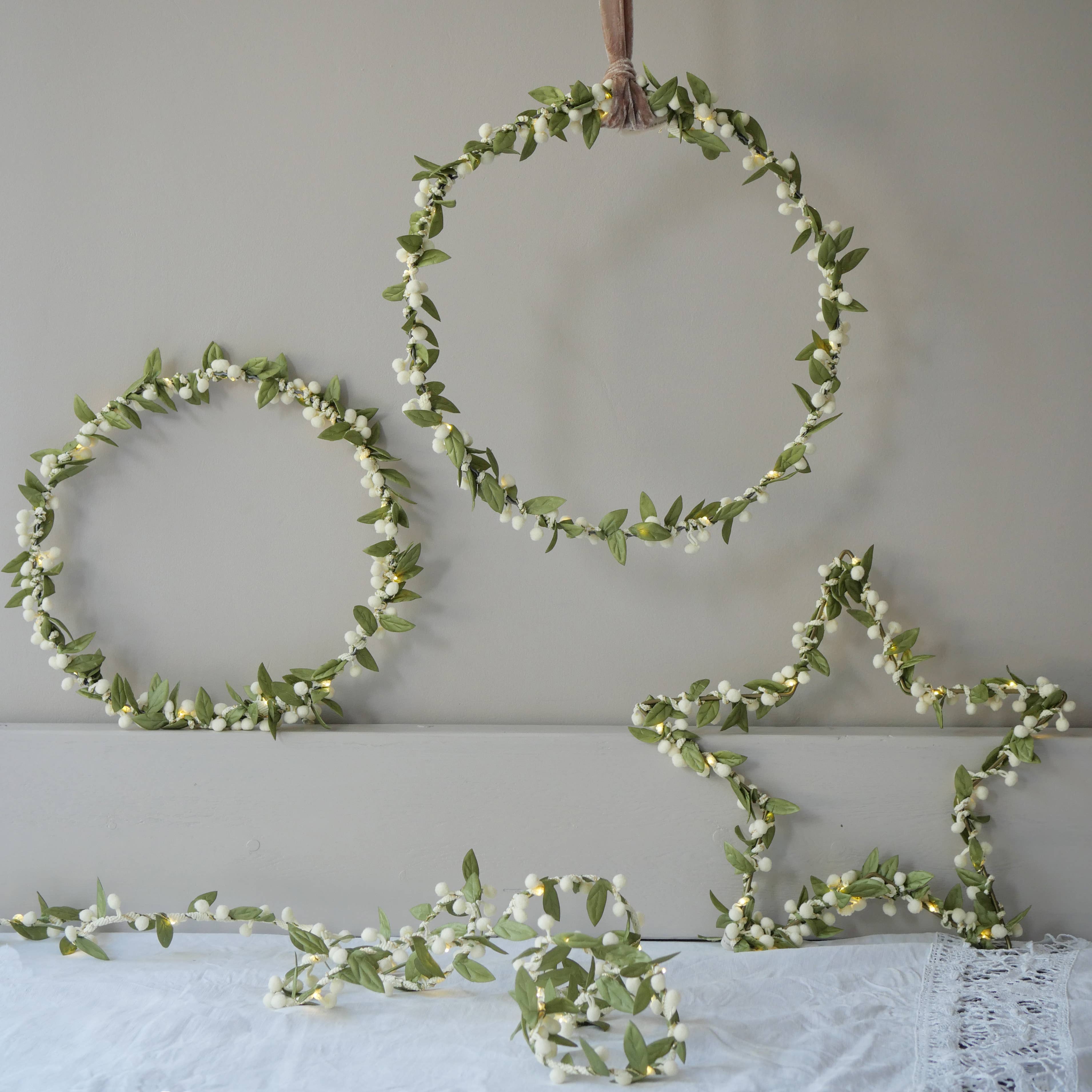 Melanie Porter – Engroshandel Krans – Mistelten lysdekoration - Julekrans med lys5