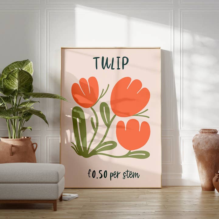 Tulips | Flower Market Poster Print Amsterdam Wall Art for wholesale by Moo and May Studio