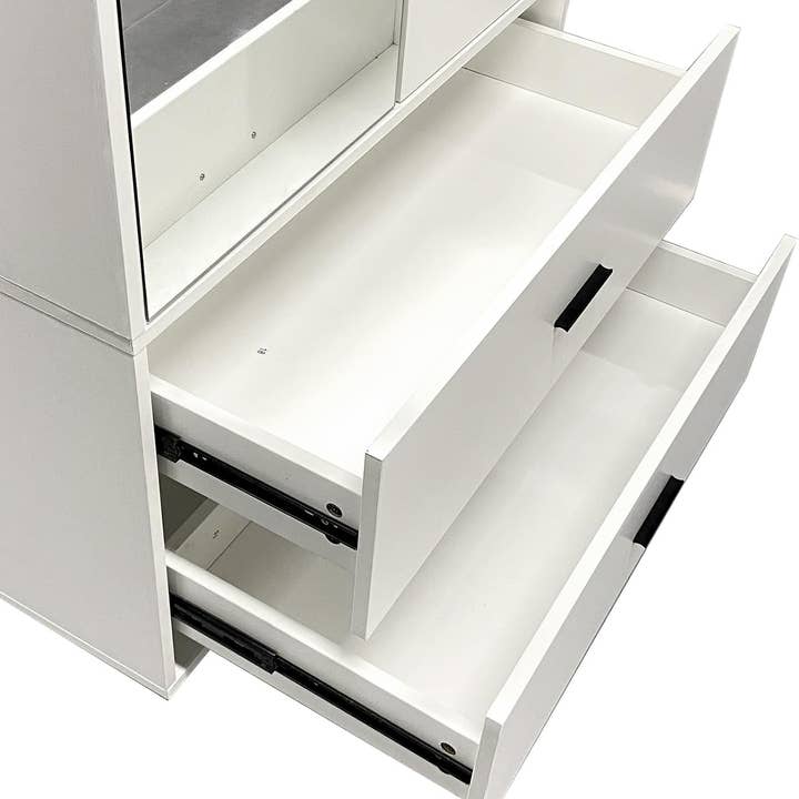 Livelylodge – Großhandel Schlafzimmermöbel – Armoire Kleiderschrank weiß mit 2 Türen, 2 Schubladen
