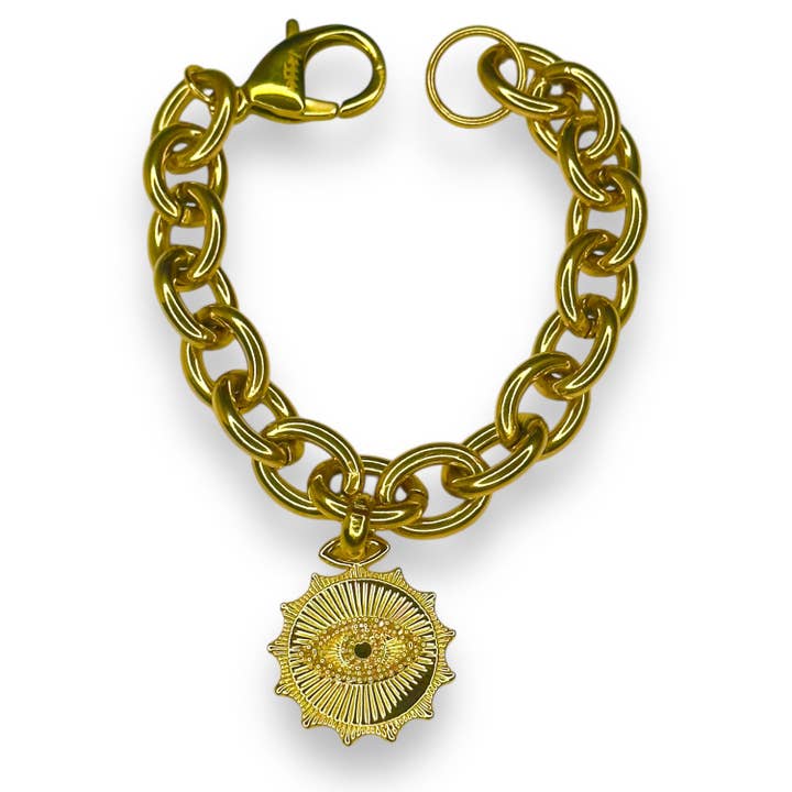 Tatiana Evil Eye Amulet Bracelet for wholesale by Jagged Halo Jewelry