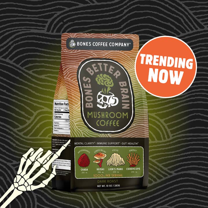 Better Brain Mushroom Coffee | Dark Roast | 10oz for wholesale by Bones Coffee Company