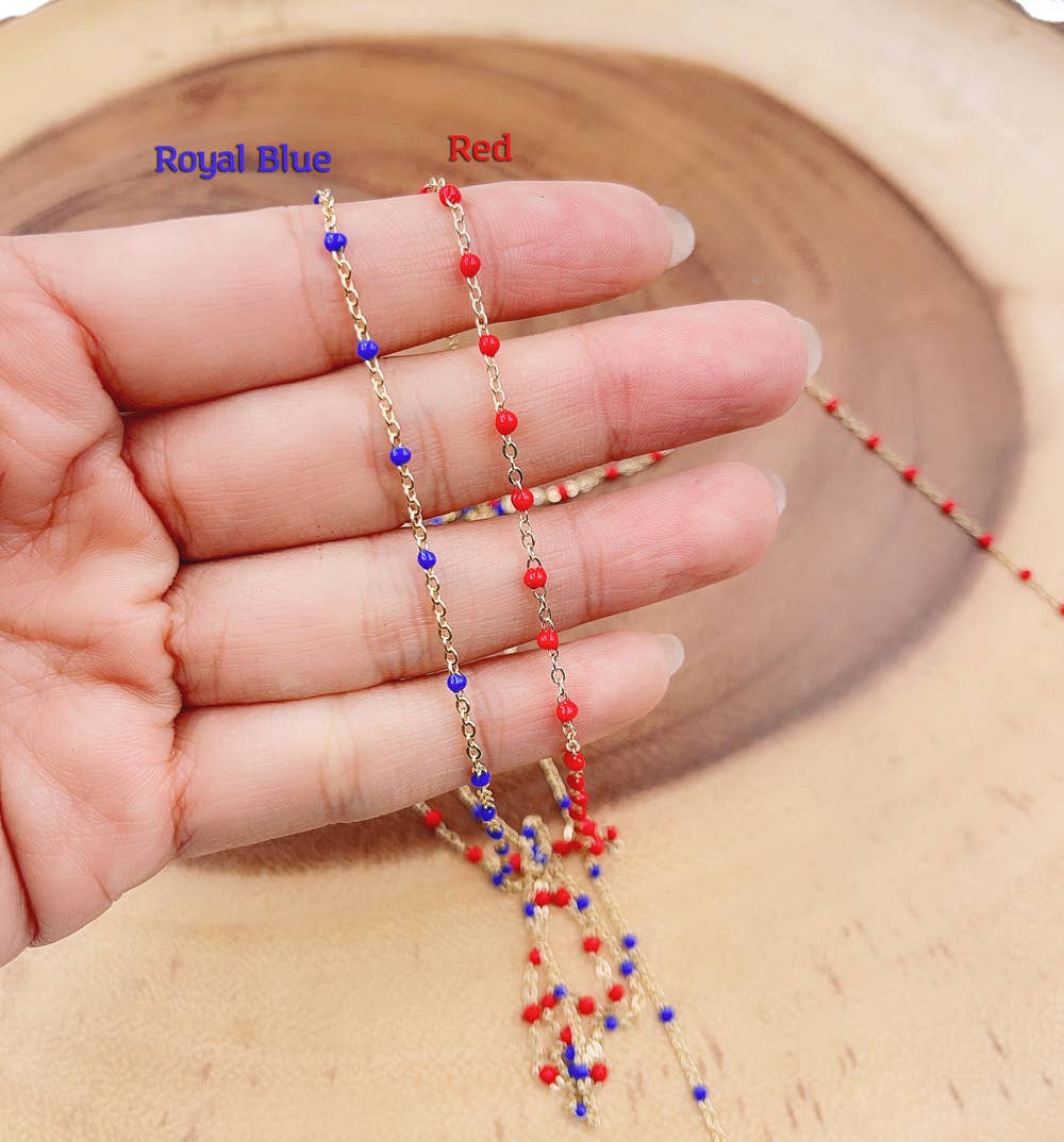 findings4uGem – Großhandel Kette mit Anhänger/Charm – Mini Mehrfarbige Emaille-Kabel-Papierklammer-Kette pro Fuß, CH3022