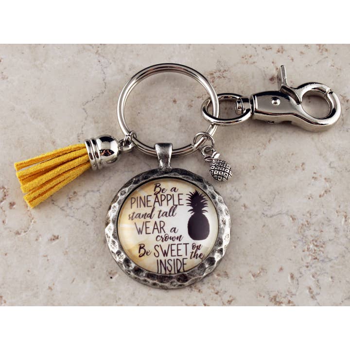 KEY09 - Be a Pineapple Stand Tall Wear a Crown, Be Sweet for wholesale by Urban Charm