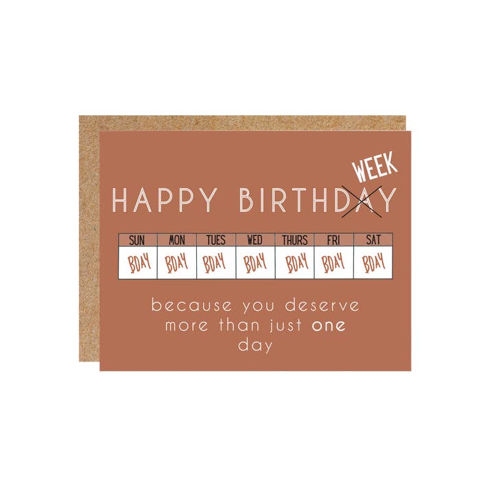 Happy Birthday Week Birthday Card for wholesale by artbyjfm