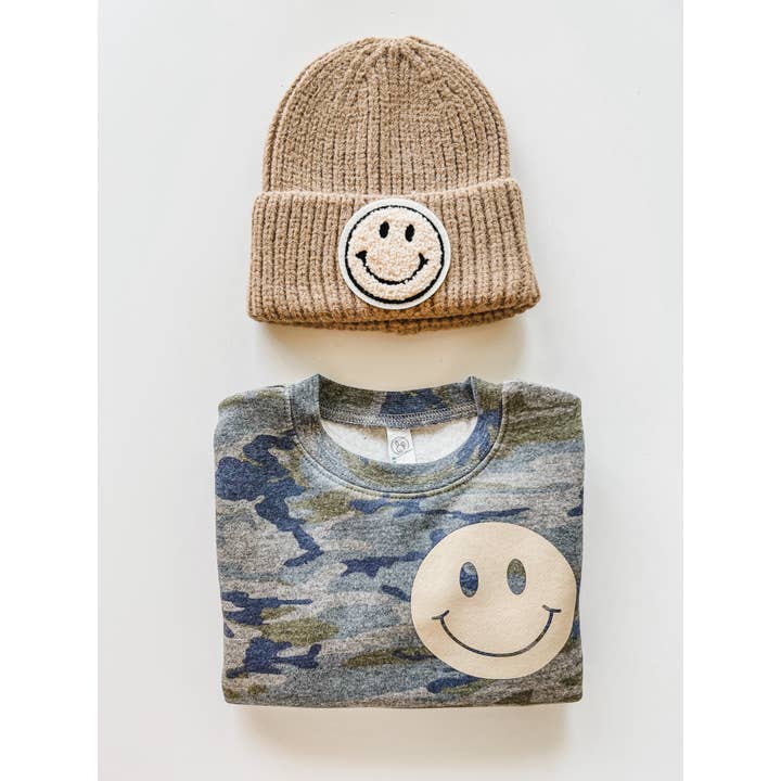 Happy Face Pocket Style Børne+matchende voksen pullover for engroshandel hos SBG Co.