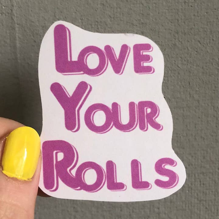 Adesivo holográfico Love Your Rolls por atacado de Cherry Skull Designs