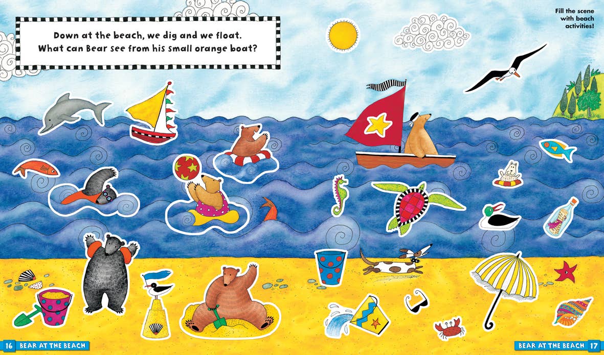 Barefoot Books – wholesale Baby & Toddler Book (0-2) – Bear’s Big Day Sticker Book - Children's Book3