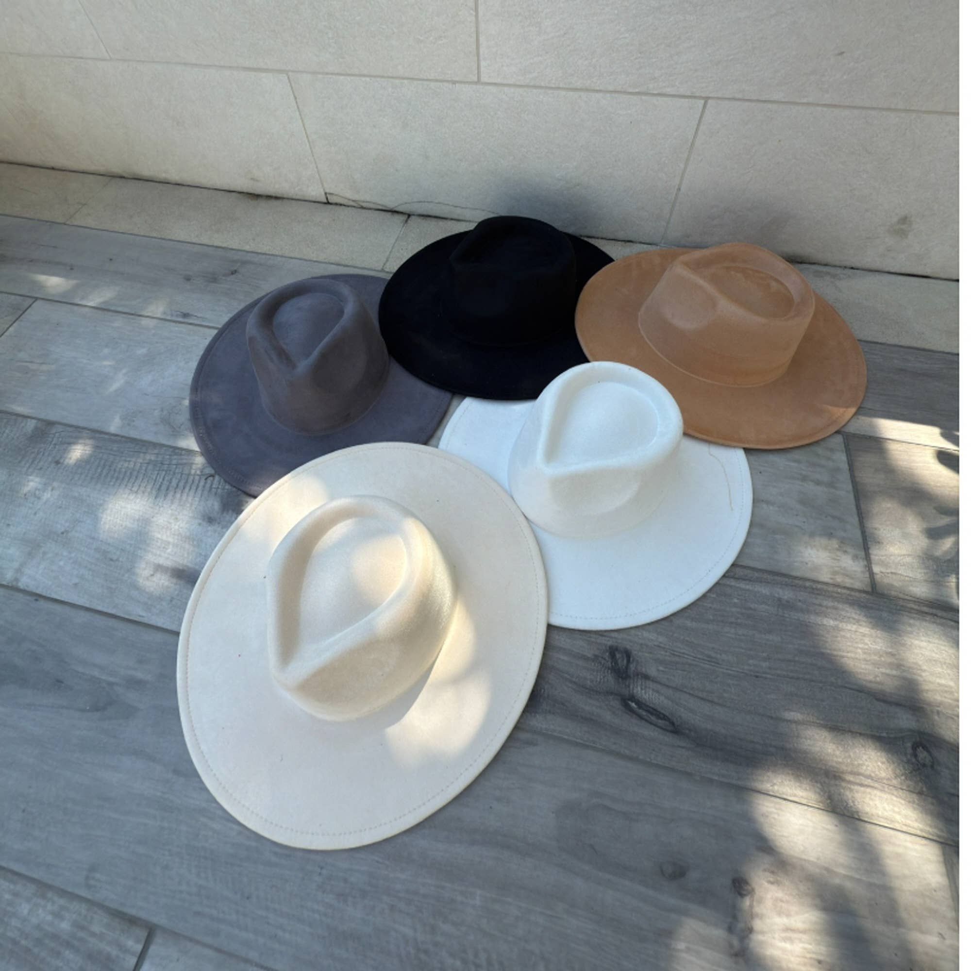 Queens INC - Wholesale Fedora - Women's - 🤎 Vegan Suede Wide Brim Rancher Hat – Unisex, 4" Flat Brim0