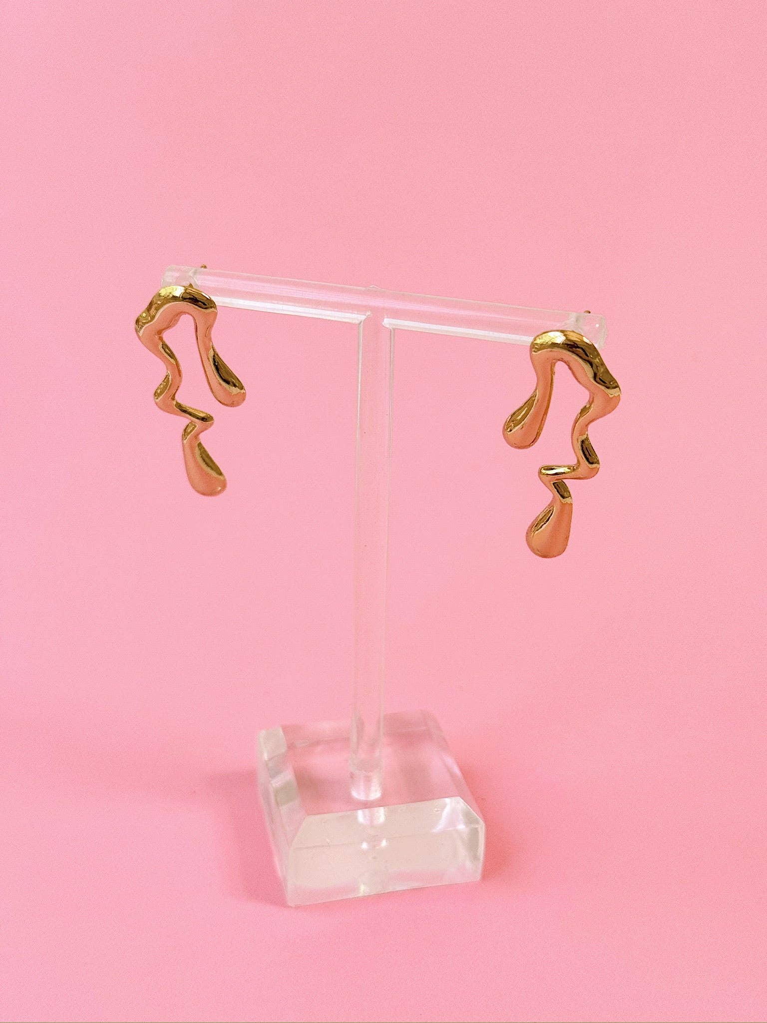 Golden Hour Designs - Wholesale Stud/Post Earrings - Organic Drip Stud Earrings - Gold, Abstract, Artsy, Cool1