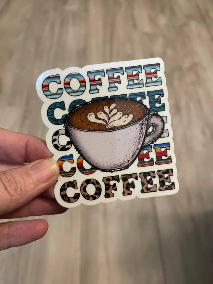 Prairie Chicken Sticker Shop & Gifts - Wholesale Sticker - Coffee Cup Coffee Die Cut Vinyl Sticker