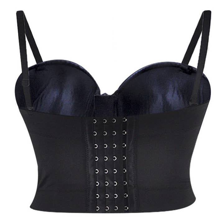BLACK PU Leather Tight Crop Tube Top for wholesale on Faire2