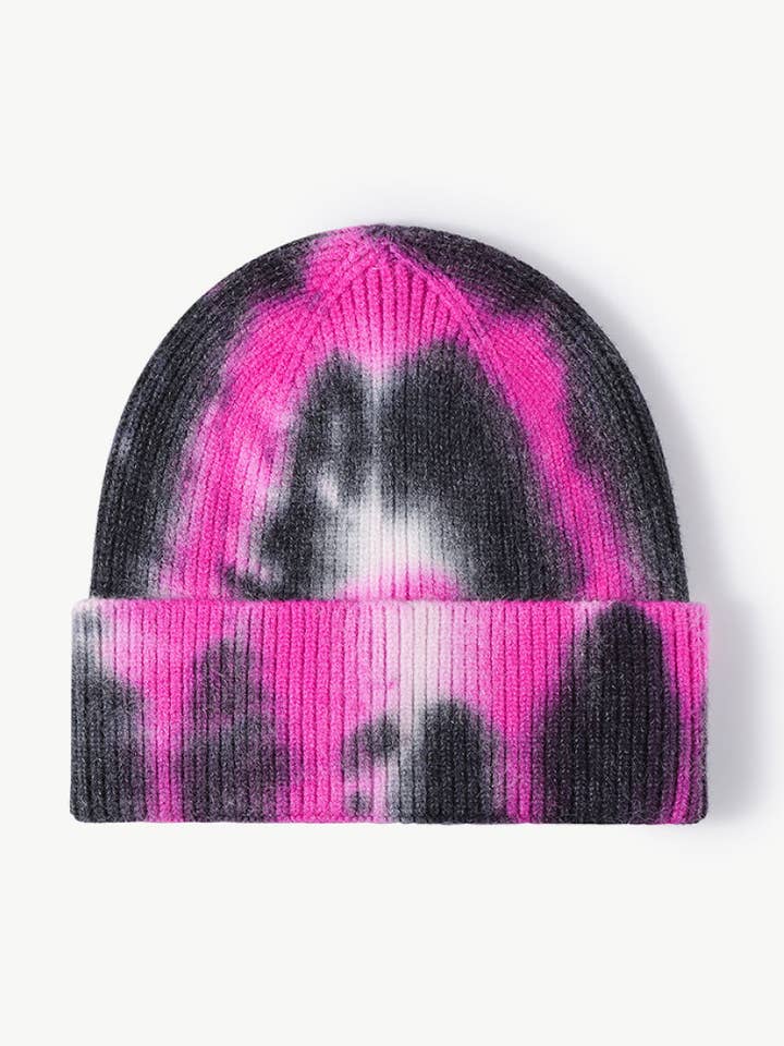 Tie-Dye Cuffed Knit Beanie for wholesale by Beyond Apparel