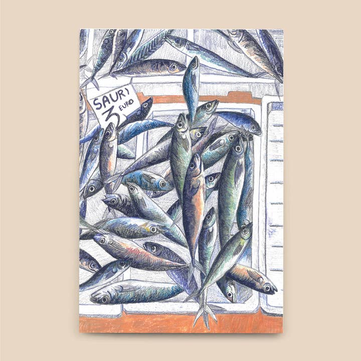 A5 NOTESBOG - Makreller - linjer eller prikker for engroshandel hos L'Esquermoise par Manon Sénal