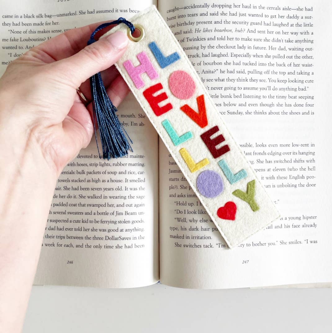 Milo & Mollie – Großhandel Lesezeichen – Hallo, schöner Filz-Lesezeichen1