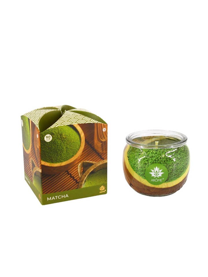 ARÔME Candela Aroma Matcha Da 90 g In Vetro Con Scatola per la vendita all'ingrosso da parte di SferaNatura by INCI SRL
