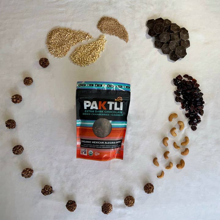 Paktli Foods - Wholesale Chocolate Covered Sweets - NEW Extra Dark Chocolate  Alegria Bites+ Cranberries/Cashews6