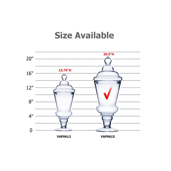 WGV International - Wholesale Apothecary Jar - WGV Large Pedestal Apothecary / Candy Jar With Lid - 20.5"H5