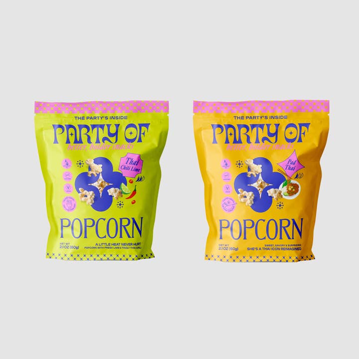 Party Of - Wholesale Popcorn - Sampler pack: 25 Pad Thai, 25 Chili Lime
