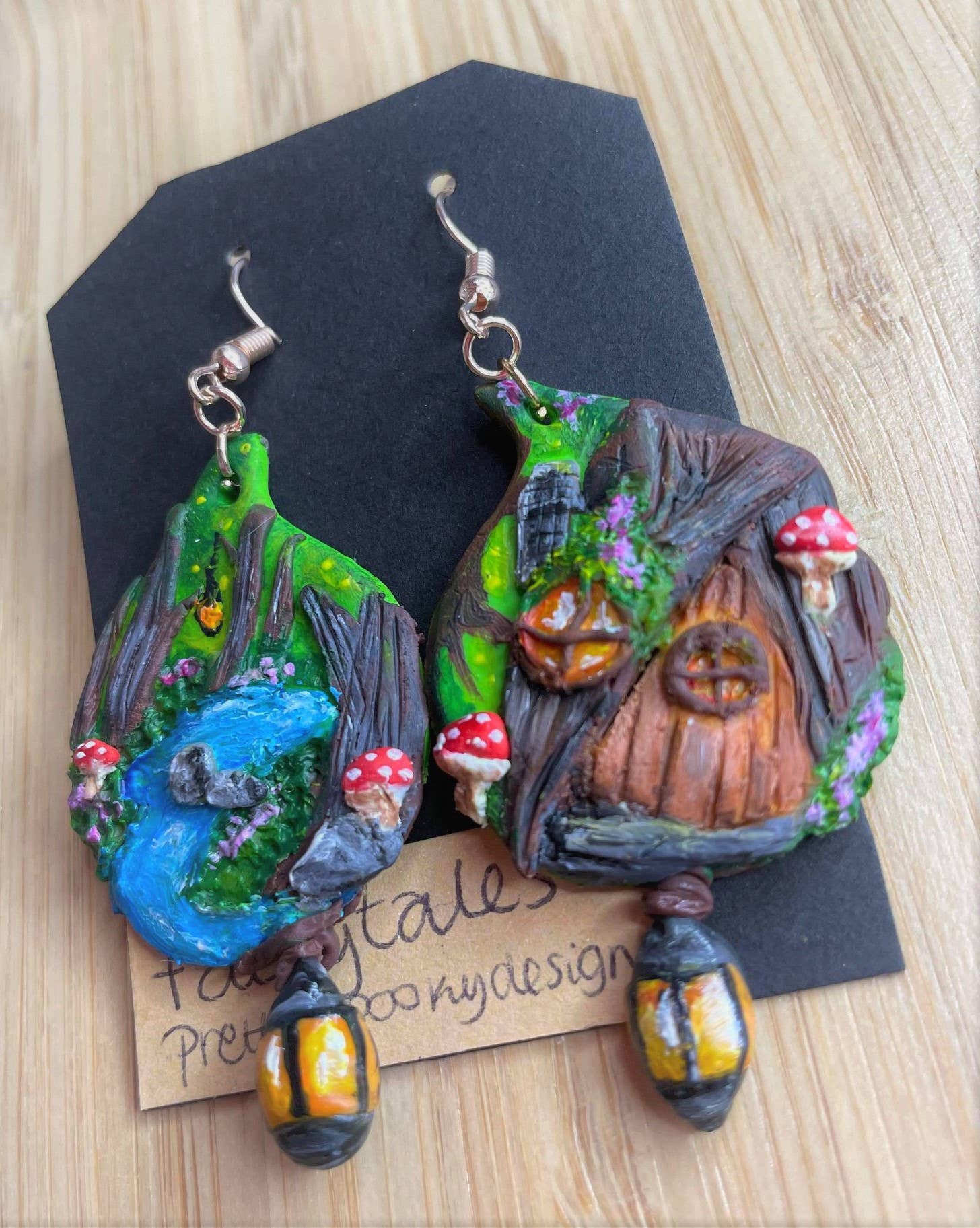 PrettySpookyDesigns – Engroshandel Hængeøreringe og creoløreringe – Polymer ler øreringe - Eventyr | cottagecore smykker1