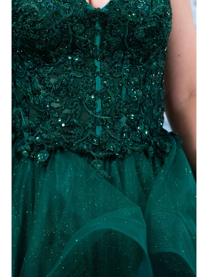 Malia Ruffle Dark Green for wholesale on Faire4