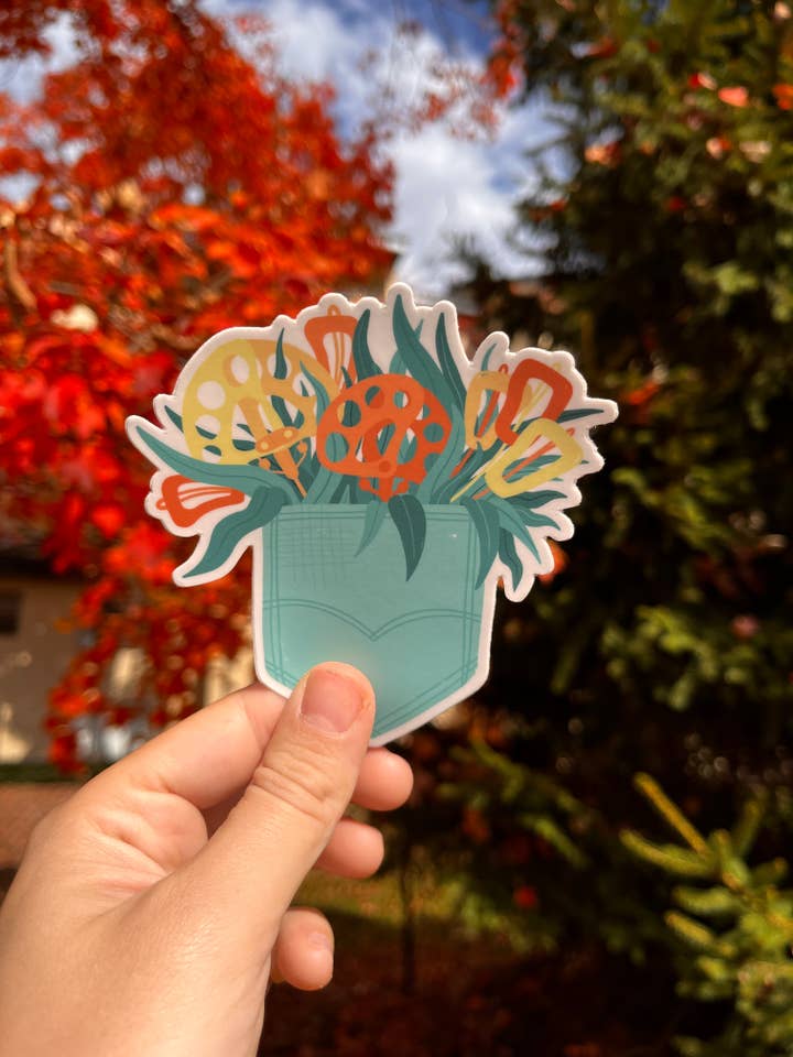 Trad Rack in my Pocket - 4" Rock Climbing Sticker for wholesale by Alex Mauss Design