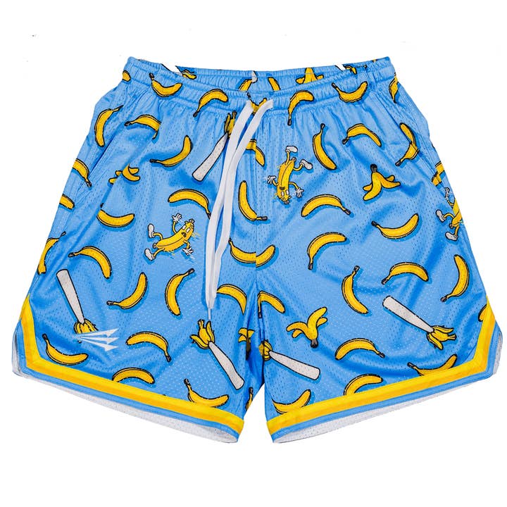 Nukes 'N Naners Bananas Mesh Lifestyle Baseball Shorts for wholesale by Seamhead Swag