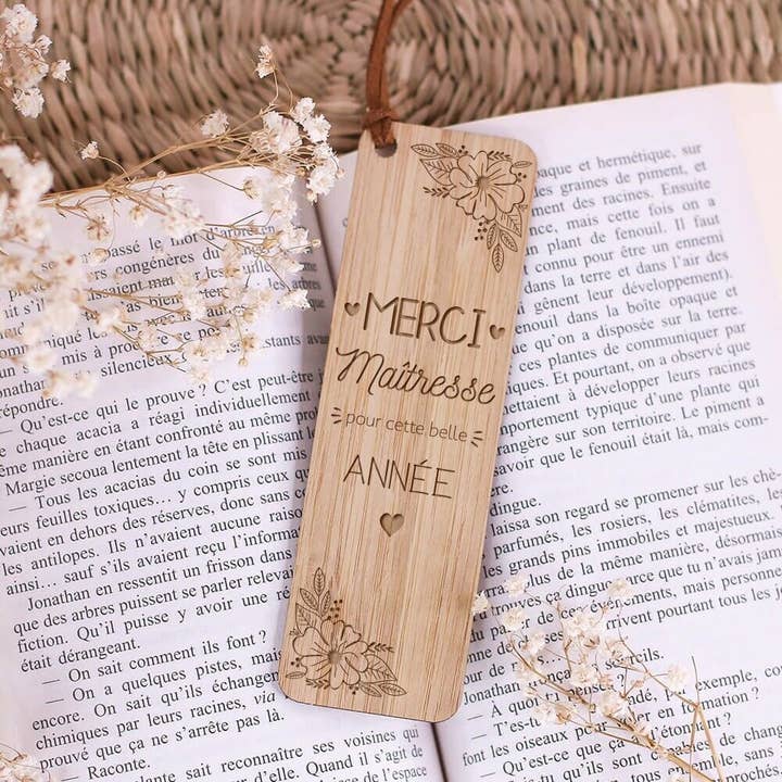 Bamboo bookmark - Thank you Mistress for wholesale by Ourson Câlin