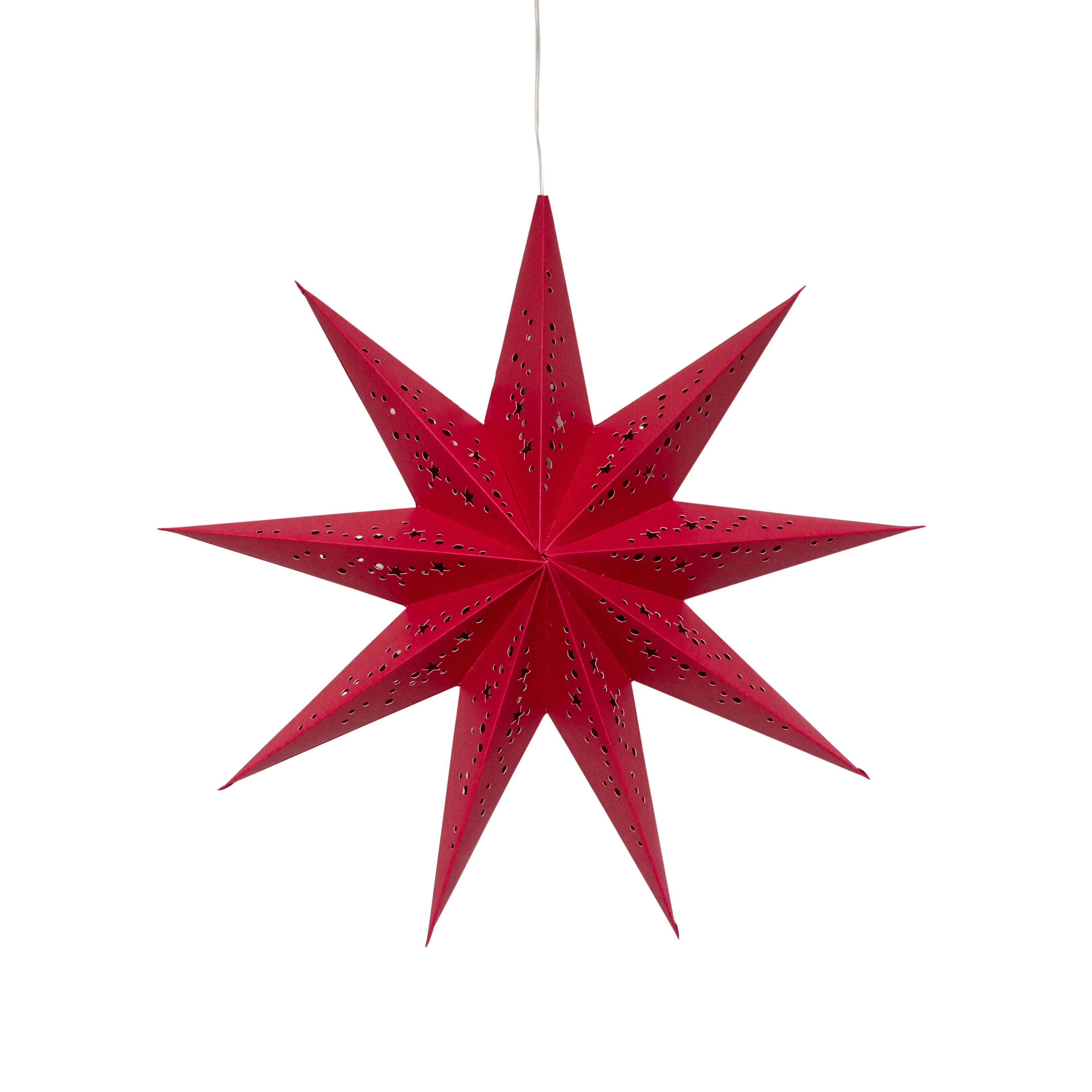 Artschatz LLC - Vendita all'ingrosso Lanterne/lampade di carta - Lanterna Stella di carta rossa Twinkle Star 9 punti 40,6 cm7