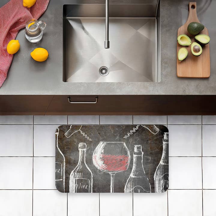 Stupell Industries - Wholesale Floor Mat - Chalkboard Style Wine Floor Mat, 30"x18"12
