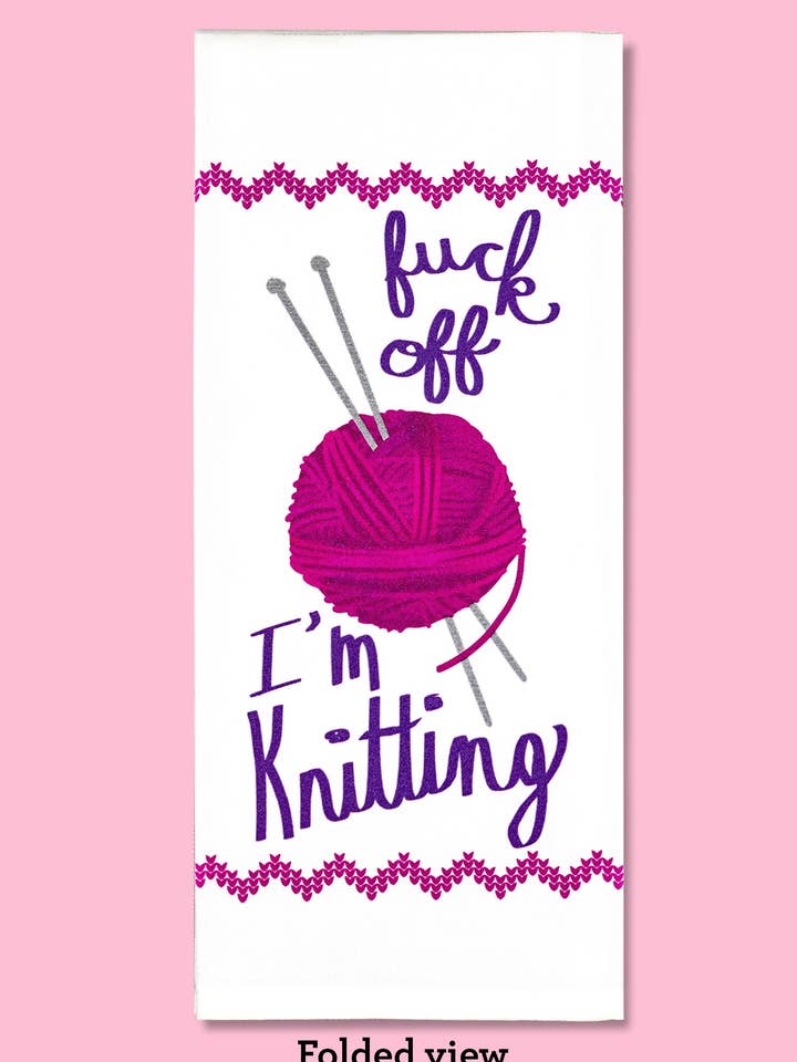 Fuck Off I'm Tricot Torchon pour la vente par Bad Grandma Designs