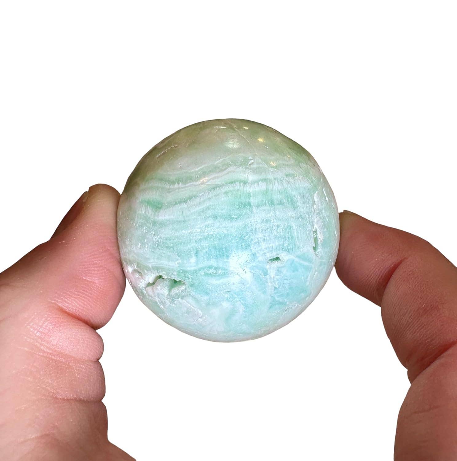 Doc Willard’s - Wholesale Spiritual Stone/Crystal - Caribbean Calcite aka Blue Aragonite Sphere Set 138g/45.6mm3