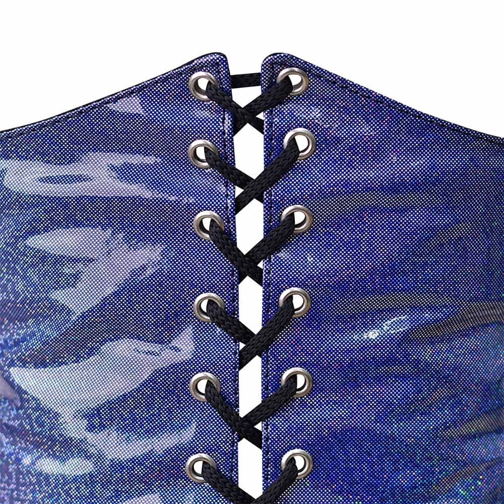 Blue PVC Waist Trainer | Women's Short Torso Corset Belt for wholesale on Faire3