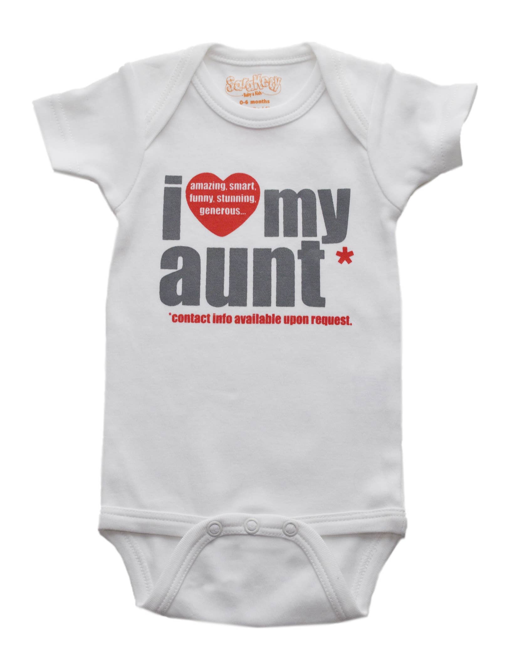 Sara Kety Baby & Kids – Großhandel Body (ohne Füße) – Baby – Ich liebe meine Tante Onesie - White