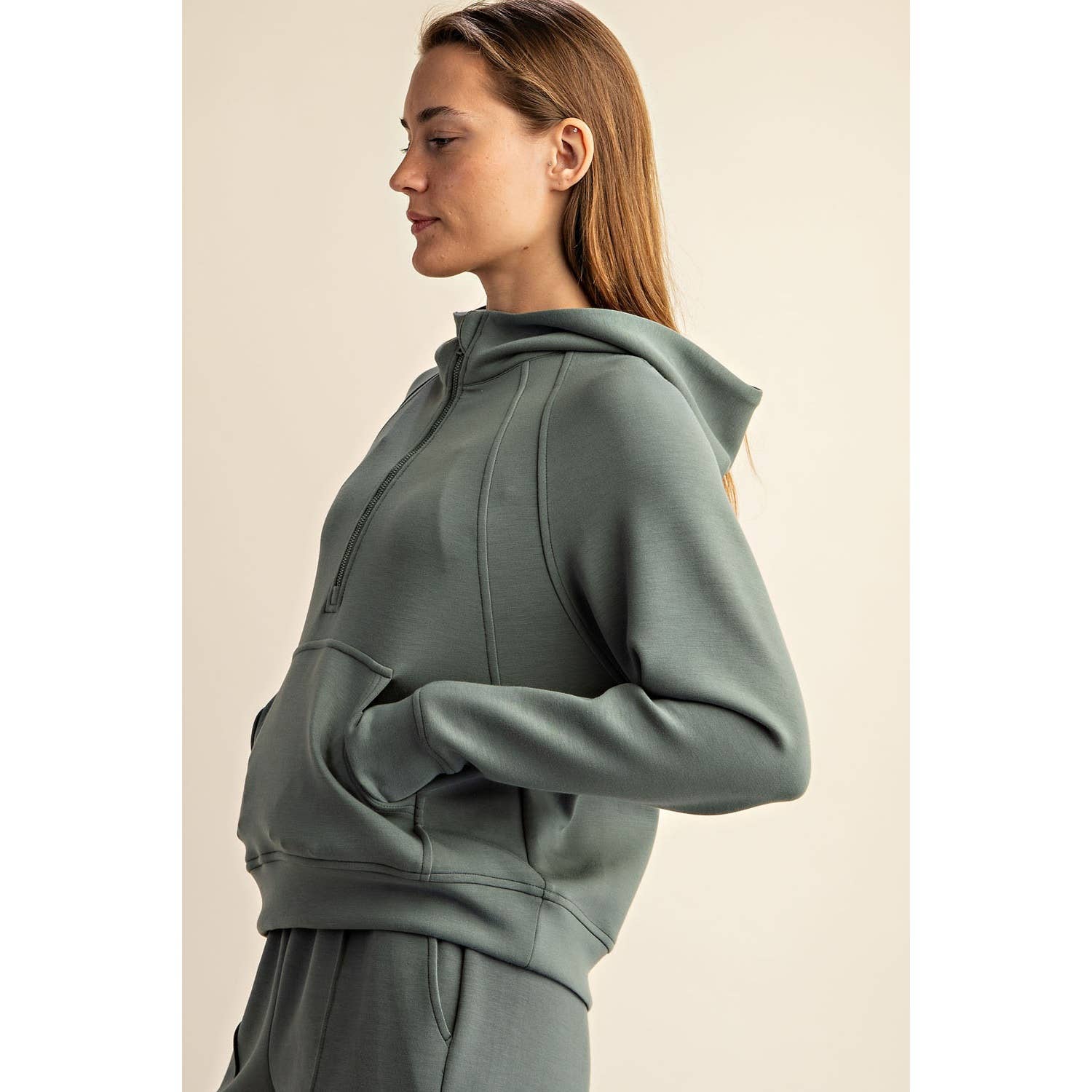 Rae Mode - Wholesale Hoodie - Women's - MODAL SCUBA QUARTER ZIP HODDIE JACKET7
