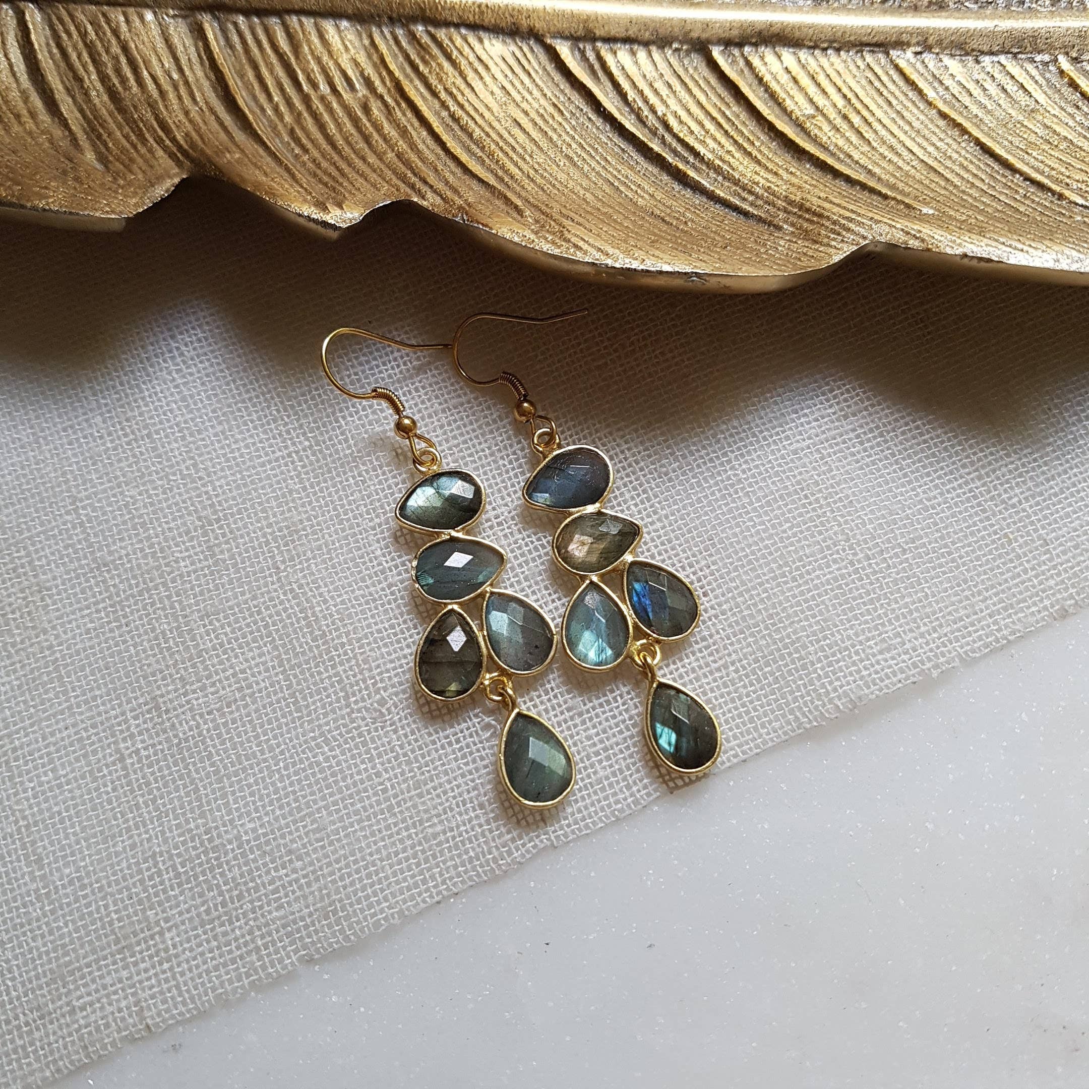 GINANDGER - Wholesale Dangle Earrings - EARRINGS LABRADORITE MAYRA3