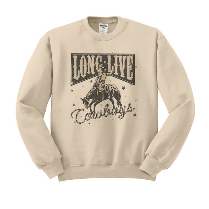 Untamed Country - Wholesale Graphic Sweatshirt - Women's - Western Long Live Cowboys Crewneck Sweatshirt4