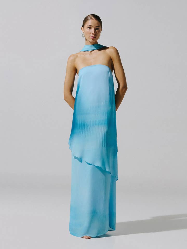 EL Maxi Dress Blue Cascade for wholesale by Baobab