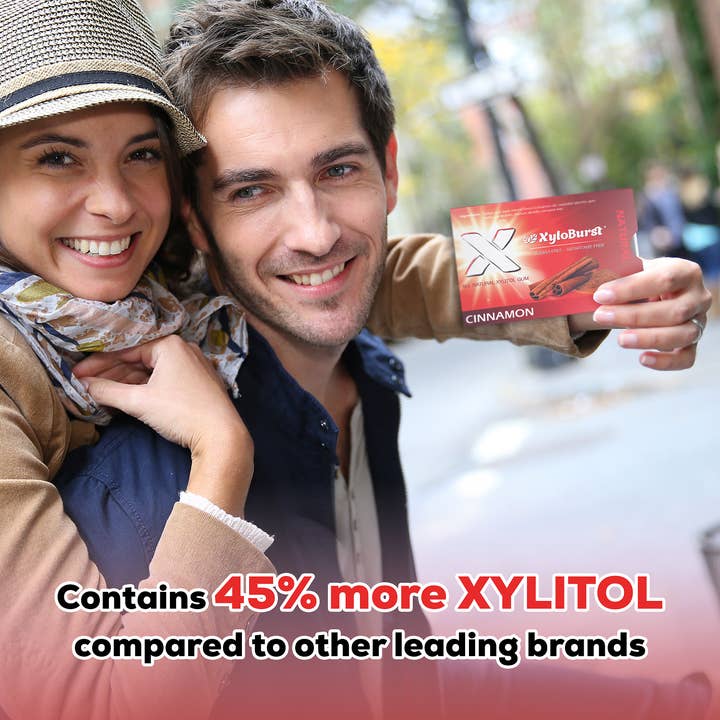 Focus Nutrition - Wholesale Chewing Gum - XyloBurst Cinnamon Gum Blister Pack (Tray of 12 Cards)5