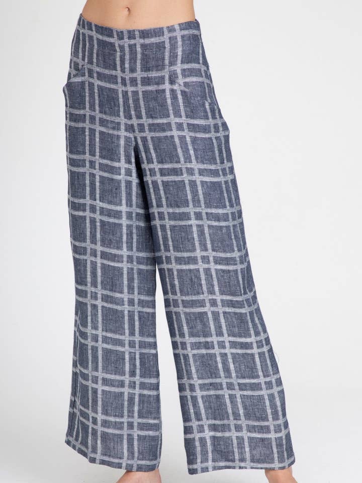 Hepburn Wide Leg Pant with Front Pockets – Linen for wholesale by Eva Franco