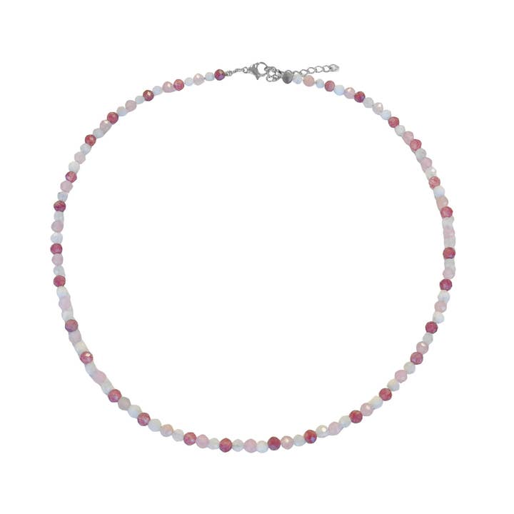 Rose Quartz Moonstone & Lepidolite Necklace – Silver for wholesale by Saint Clairmont
