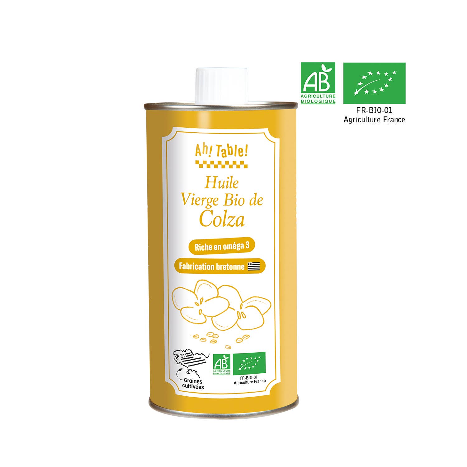 Ah! Table! - Ecodis - Wholesale Cooking Oil - Organic Virgin Rapeseed Oil 1 L0