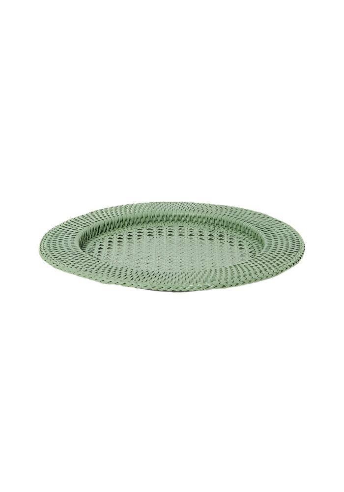Madame Smart Ltd - Wholesale Charger Plate - Harbour Island Round Rattan Charger Green  - Set of 46