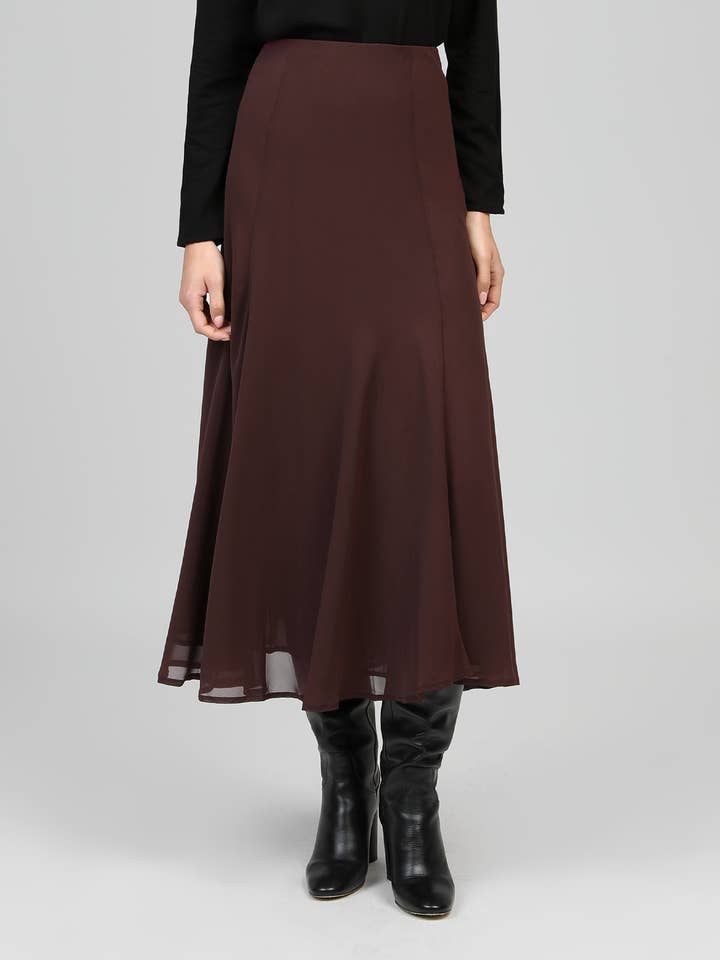 An'ge - Wholesale Skirt - Women's - LONG SKIRT JELEME chocolate2