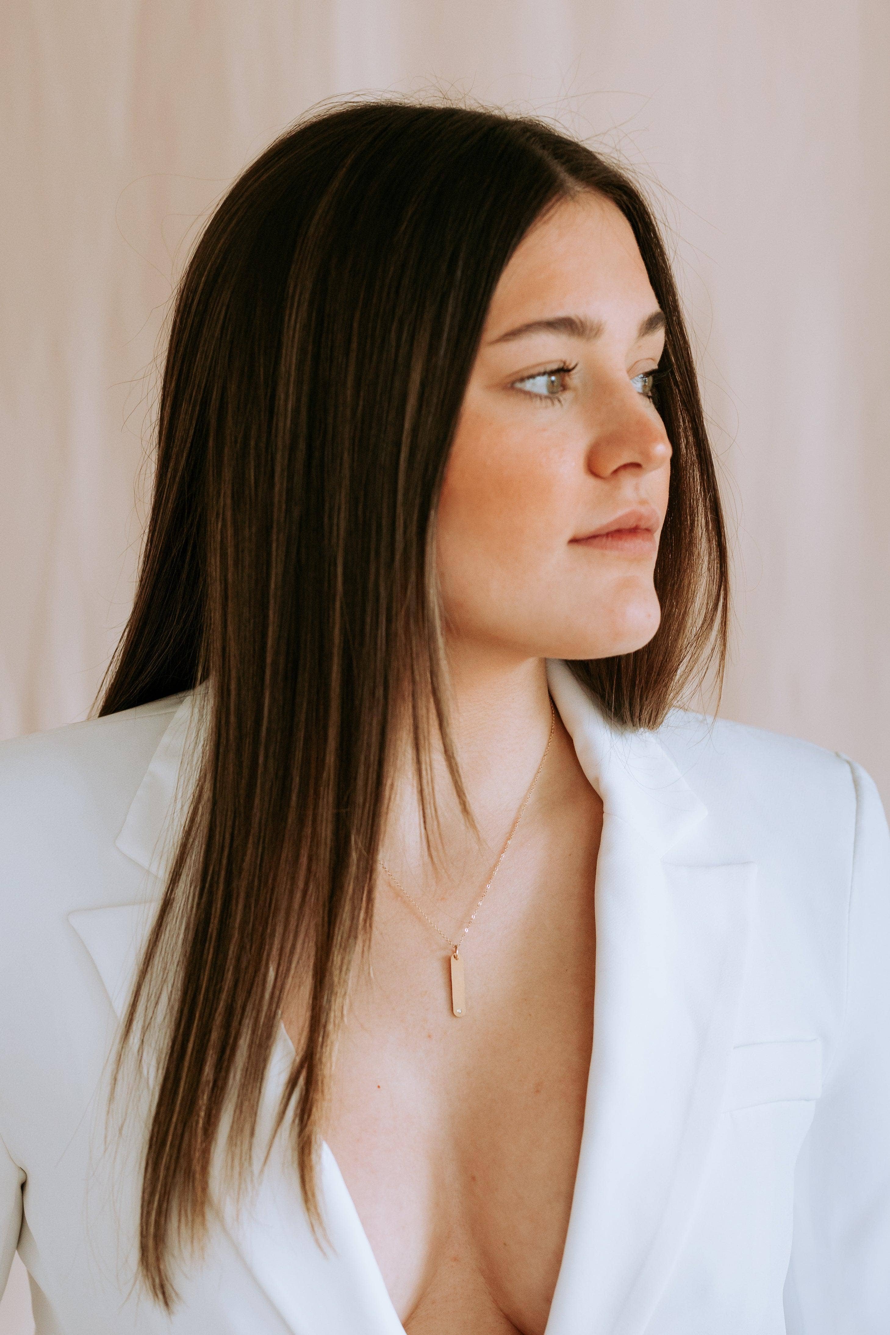 Nashelle Jewelry - Wholesale Individual Charm/Pendant - Diamond Identity Bar - Rounded