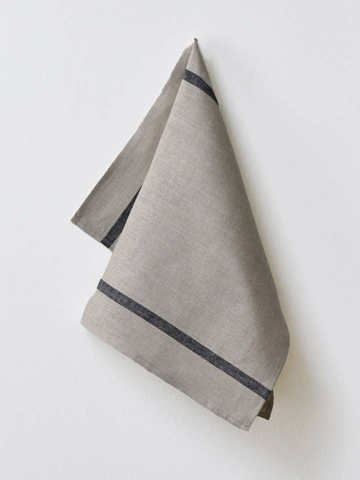 Linen Lined Kitchen Cloth N/Navy for wholesale by Fog Linen Work