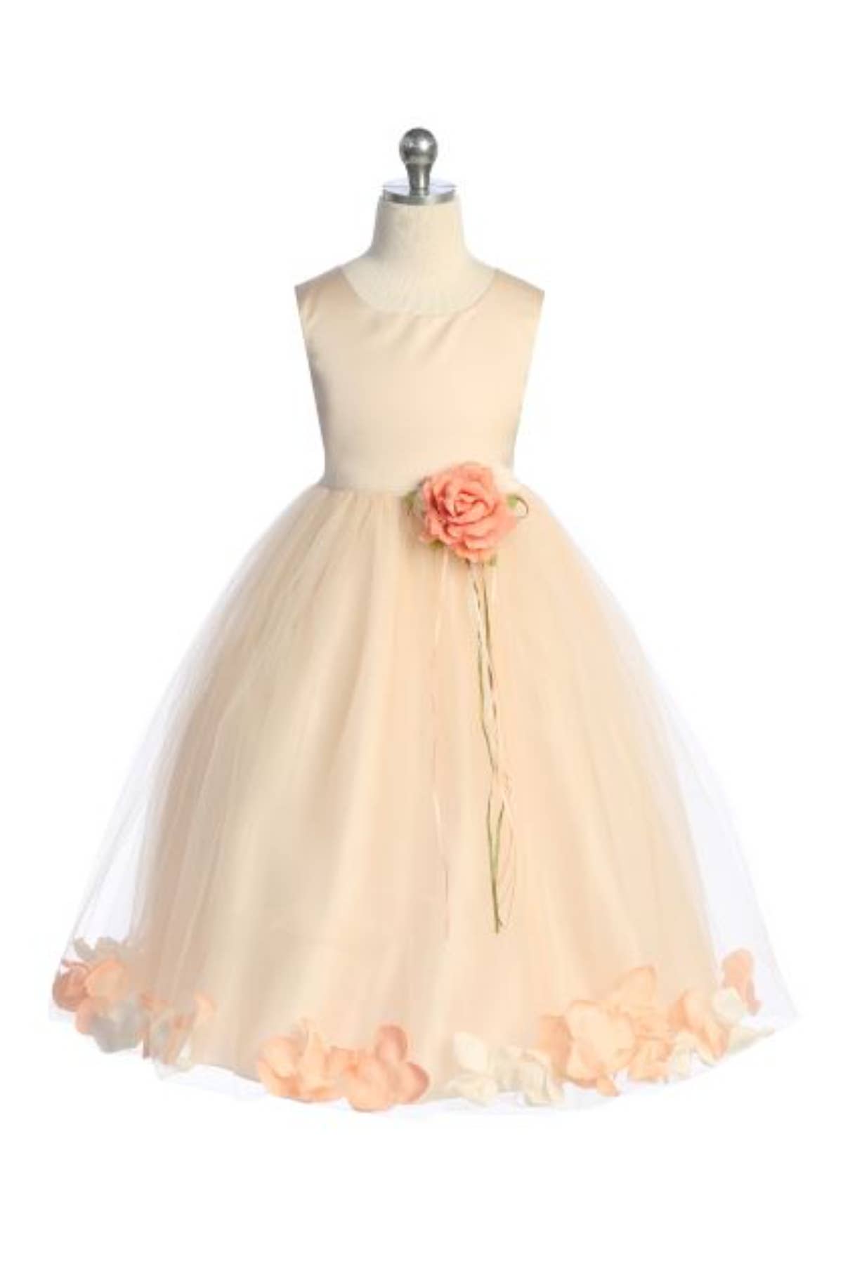 Kid's Dream – wholesale Dress – Baby – Blush Satin Flower Petal Baby Dress4