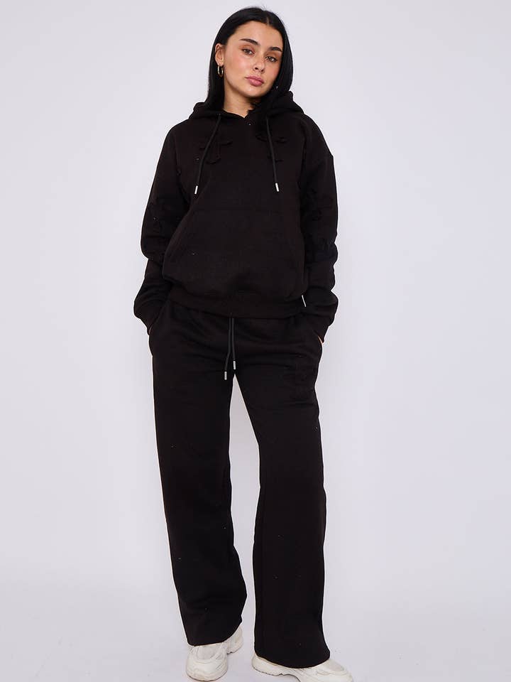 Ensemble coordonné en polaire à capuche brodée croix devant et derrière pour la vente par AX Labels